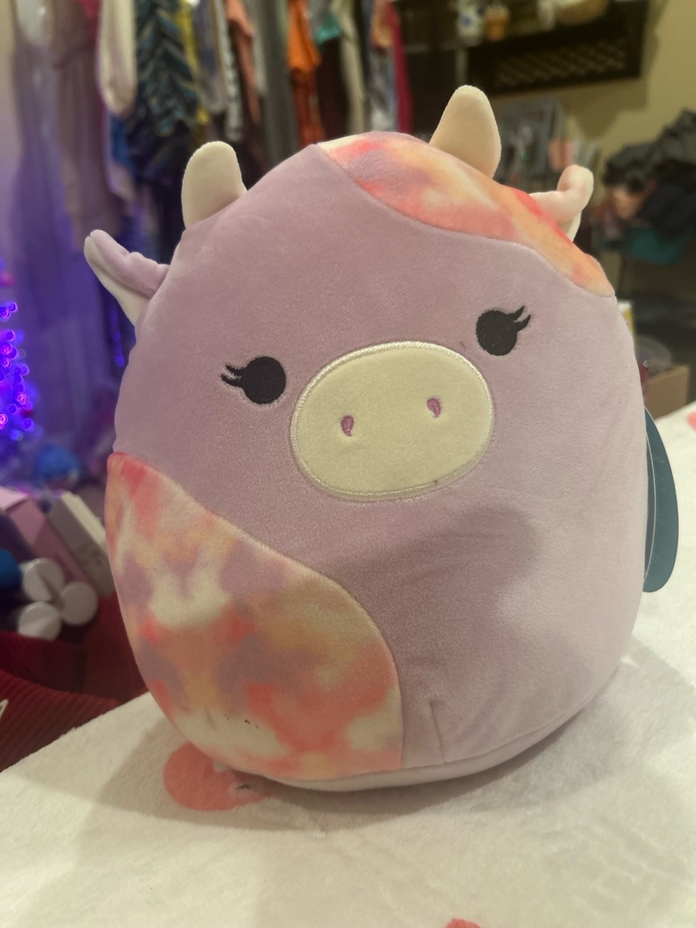 Squishmallows Patty the cow Plush Pastel Purple Cow Accent Pillow Plush 8 in